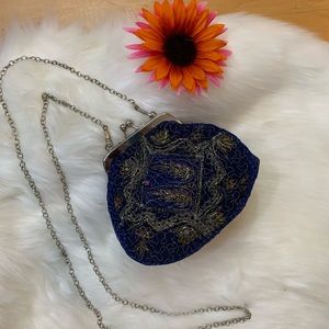 Beaded Purse Bag Blue Boho World Finds Hand Made Fair Trade